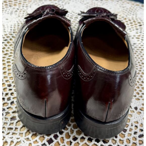 JOHNSTON & MURPHY Tassel Burgundy Sz 9 M Men Leather Slip-On Dress Loafers 3152 - Picture 7 of 15